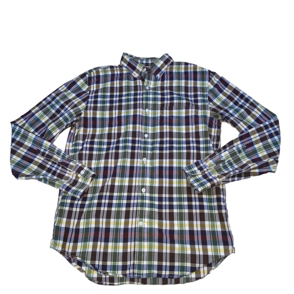 Old Navy Slim Fit Plaid Button Down Cotton Shirt - Men’s Large - Picture 11 of 11